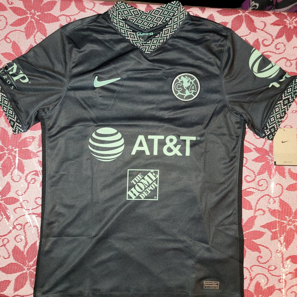New M Nike Club America Soccer 3rd Kit Jersey Black 2021/22 DB5743-010 Men